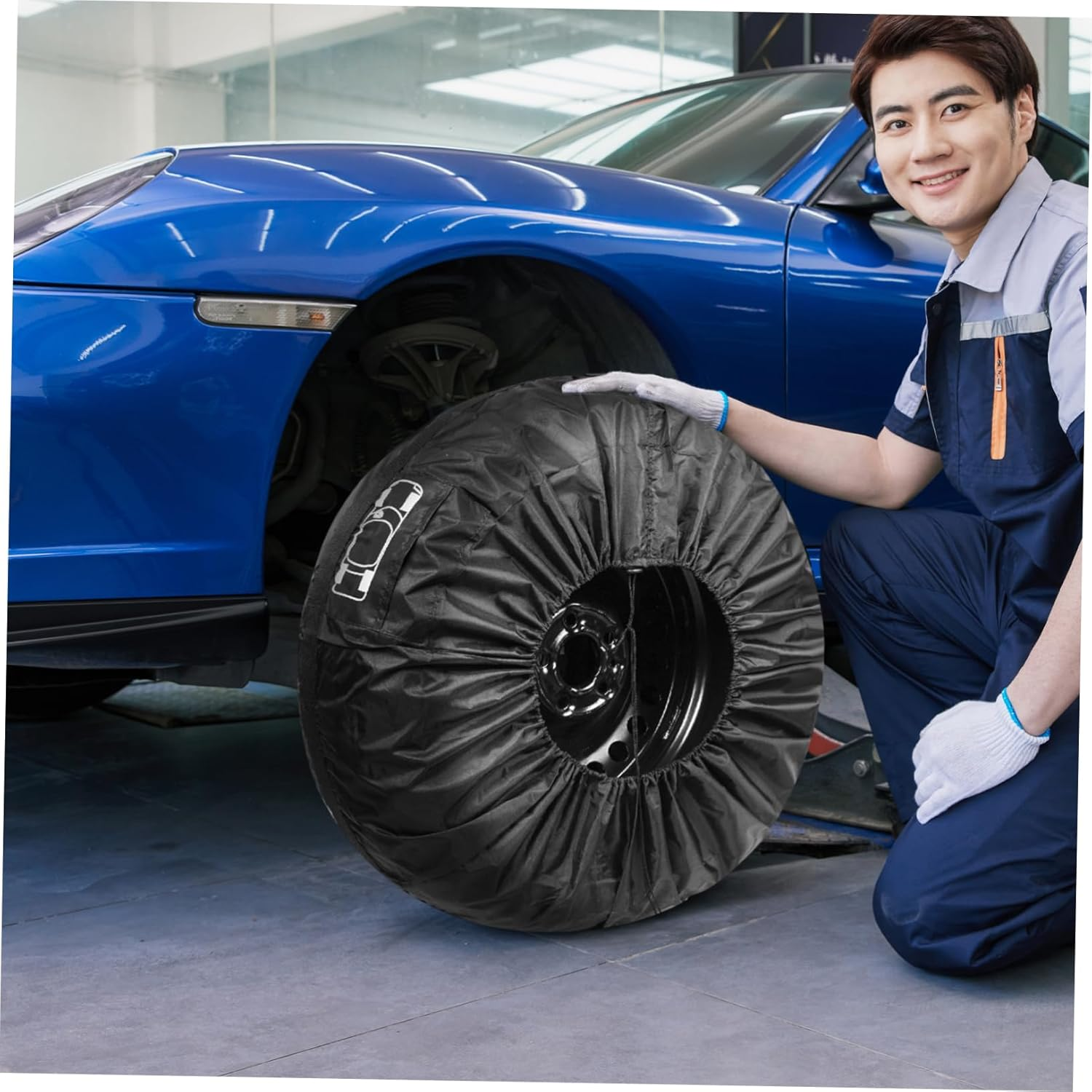 PLAFOPE T Polyester Taffeta Tire Covers Car Wheel Cover for Women Rv Tire Guard Camper Protectors image number 1