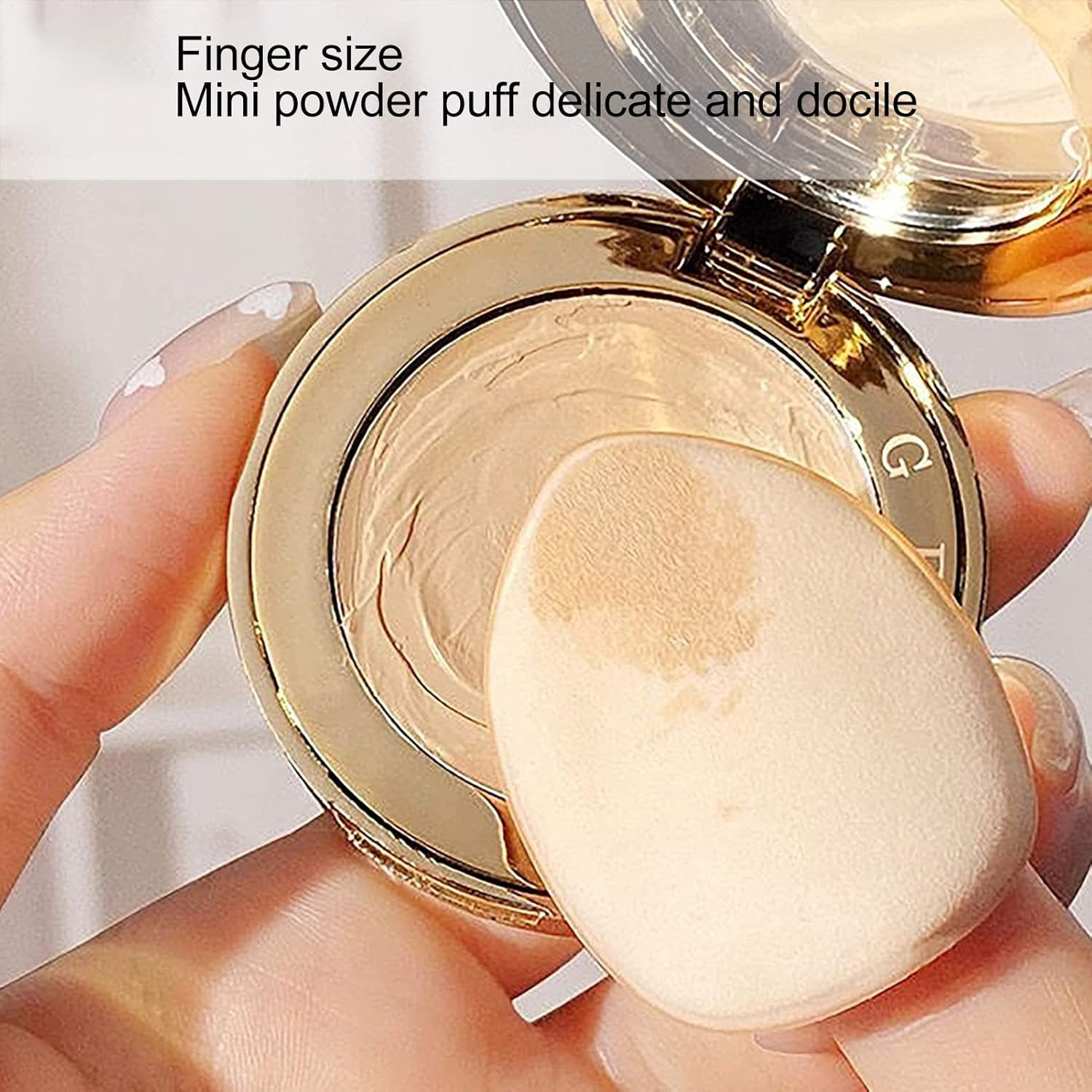 Makeup Puff,20Pcs Cosmetic Puff Mini Finger Size Triangle Shape 4 Colors Makeup Sponges Puffs for Contouring image number 3