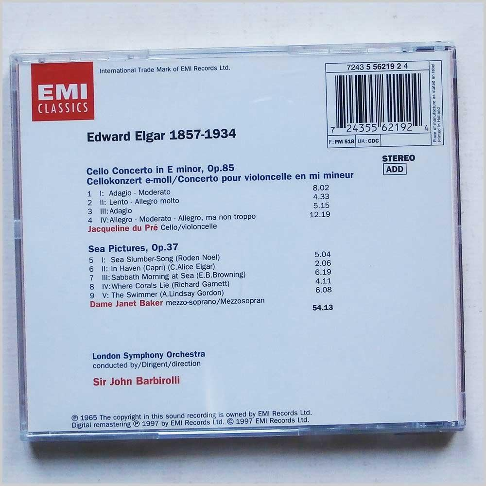 Elgar: Cello Concerto; Sea Pictures