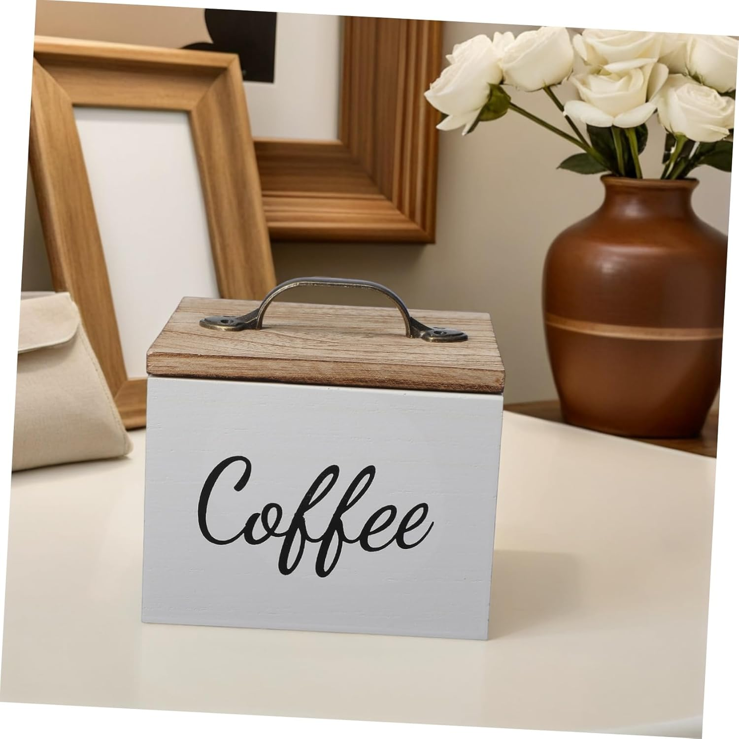 SECFOU Wooden Coffee Capsule Storage Box Holder Lid for Capsules for Kitchen Organization and Home Coffee Pod Storage image number 6