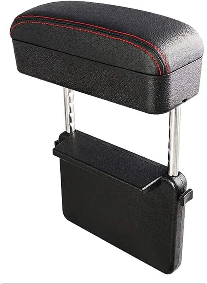 SENYAZON Car Console Armrest Box Arm Rest Height Adjustable Comfort Elbow Pad Armres Storage Organizer Box (Black Red Line) image number 5