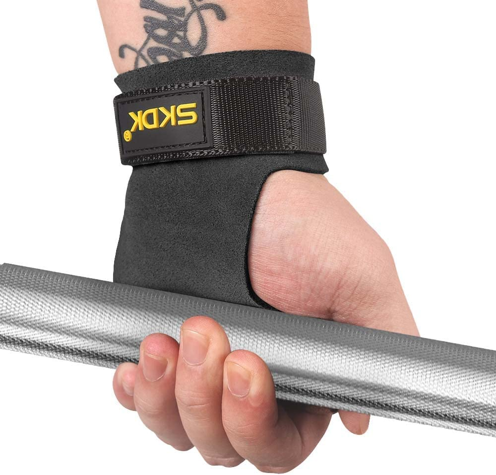 3 Hole Leather Hand Grips for Crossfit Training, Gymnastics, Full Palm Protection, Workout, Crossfit Gloves, WOD Hand Grips, Cross Training, Weight Lifting, Kettlebells, Gymnastic Rings image number 5