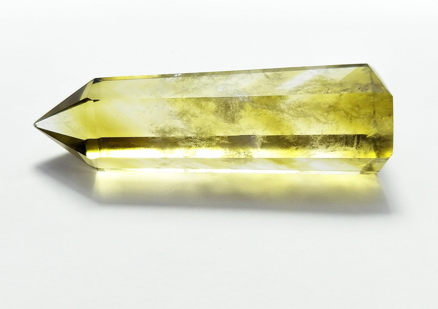 Yellow Quartz Crystal Wand Pointed & Faceted for Healing Reiki Chakra Meditation Therapy Decor (Citrine Crystal) image number 5