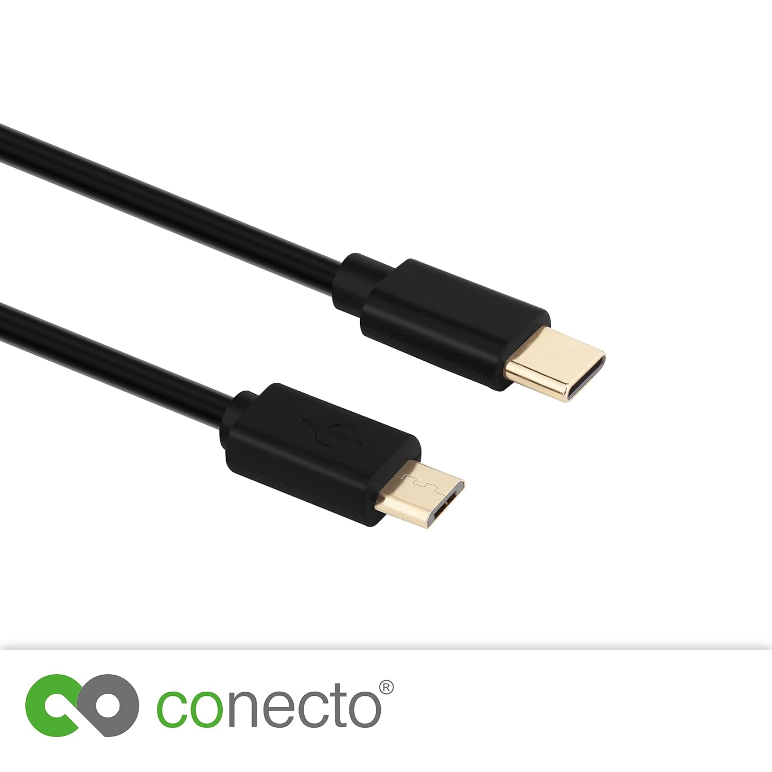 Conecto 1.50 M USB C to Micro USB 2.0 Connection Cable, Gold-Plated Connector Contacts, Data Cable and Charging Cable, Black image number 4