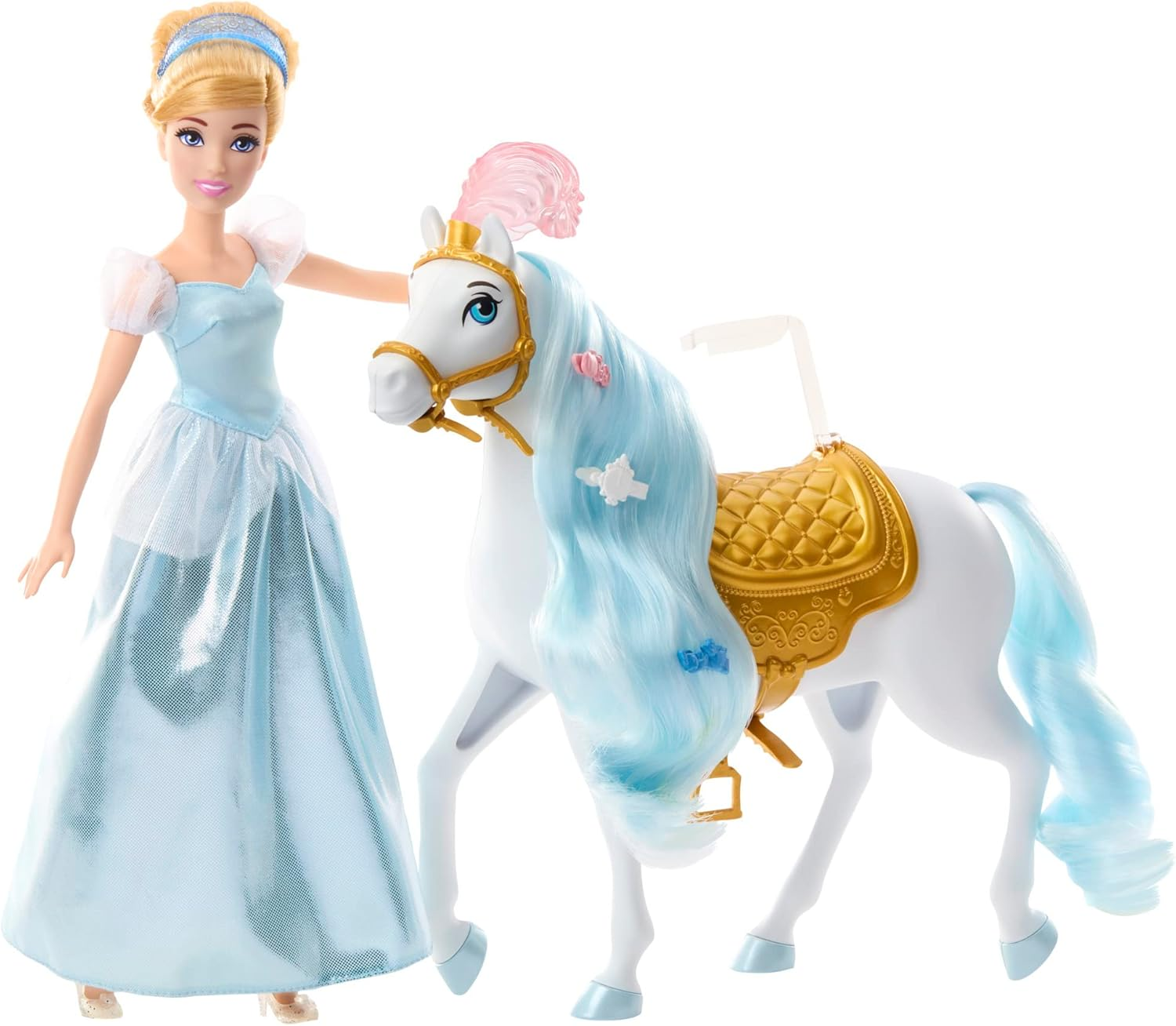 Mattel Disney Princess Toys, Cinderella Fashion Doll and Friend with 12 Surprise Fashions and Accessories, Inspired by the Disney Movie, Gifts for Kids