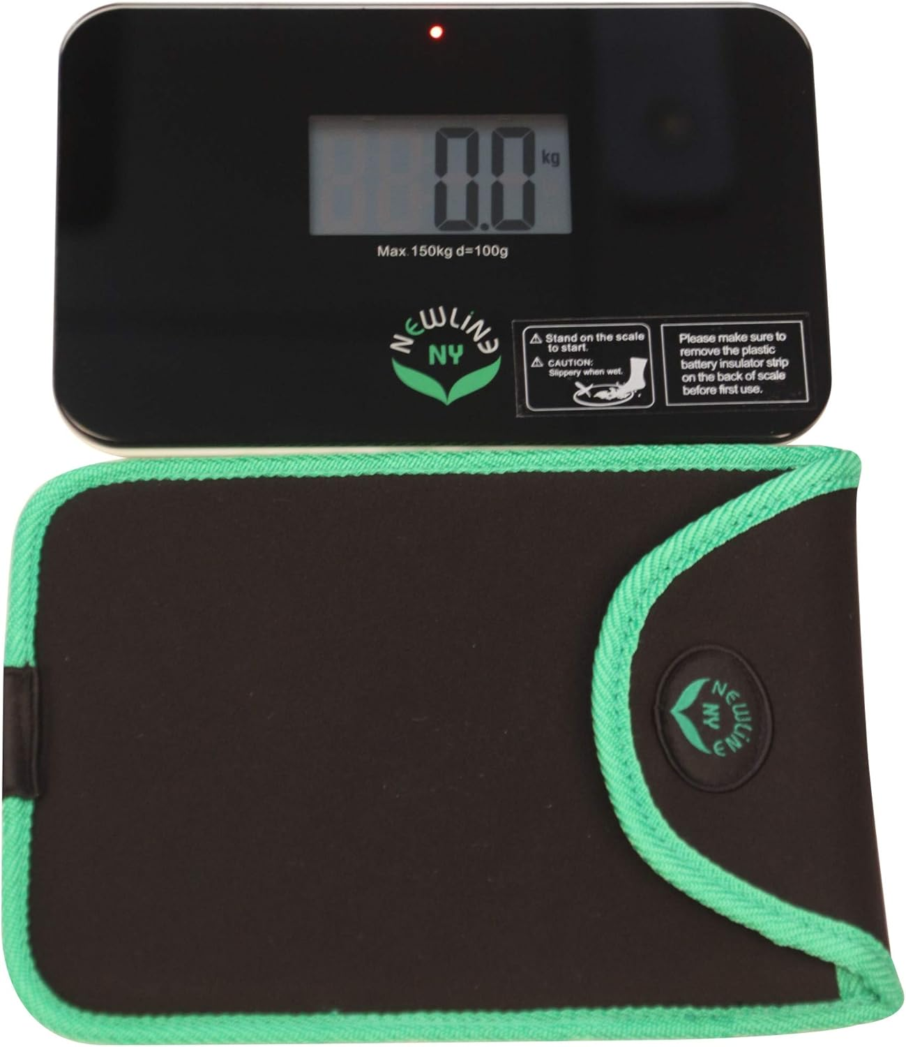 Newlineny Step on Super Mini Smallest Travel Bathroom Scale with Trip Protection Sleeve(Sbb0638Sm): Black