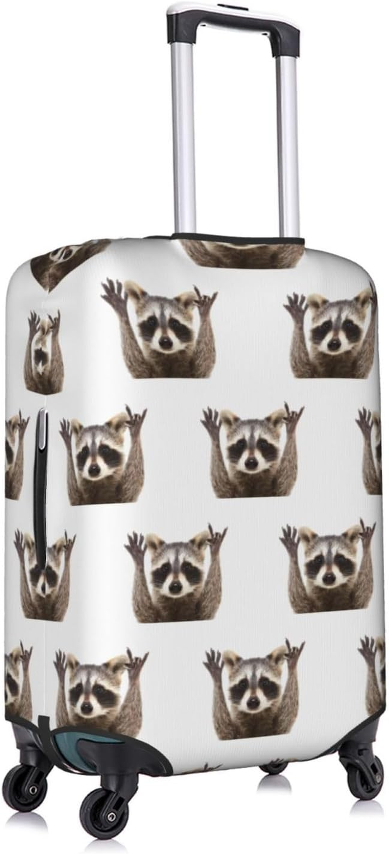 Obabo Butterfly Purple Travel Luggage Cover,Washable Suitcase Cover Protector Anti-Scratch Suitcase Cover Fits 18-32 In, Racoons, X-Large image number 5