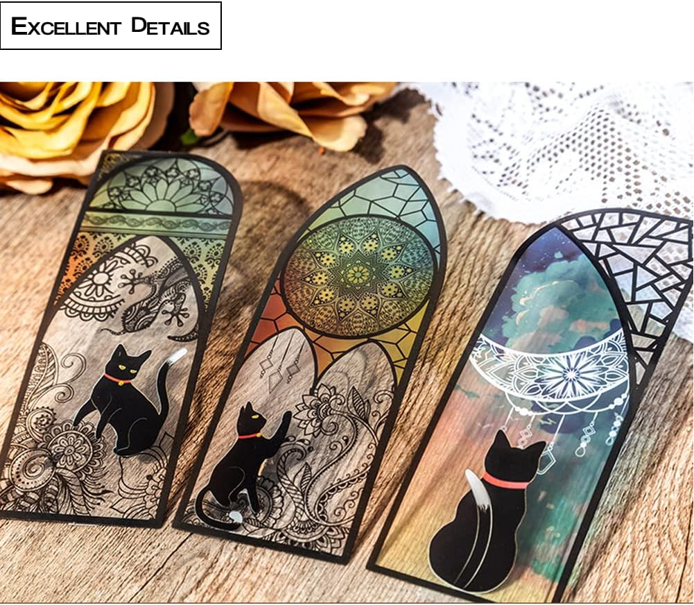 DEARART Lucky Cats Bookmark Three Picture (Six Pcs) Bookmarks Page Markers Book Markers Cute Bookmarks for Women Teacher Gifts, Set-2 image number 1