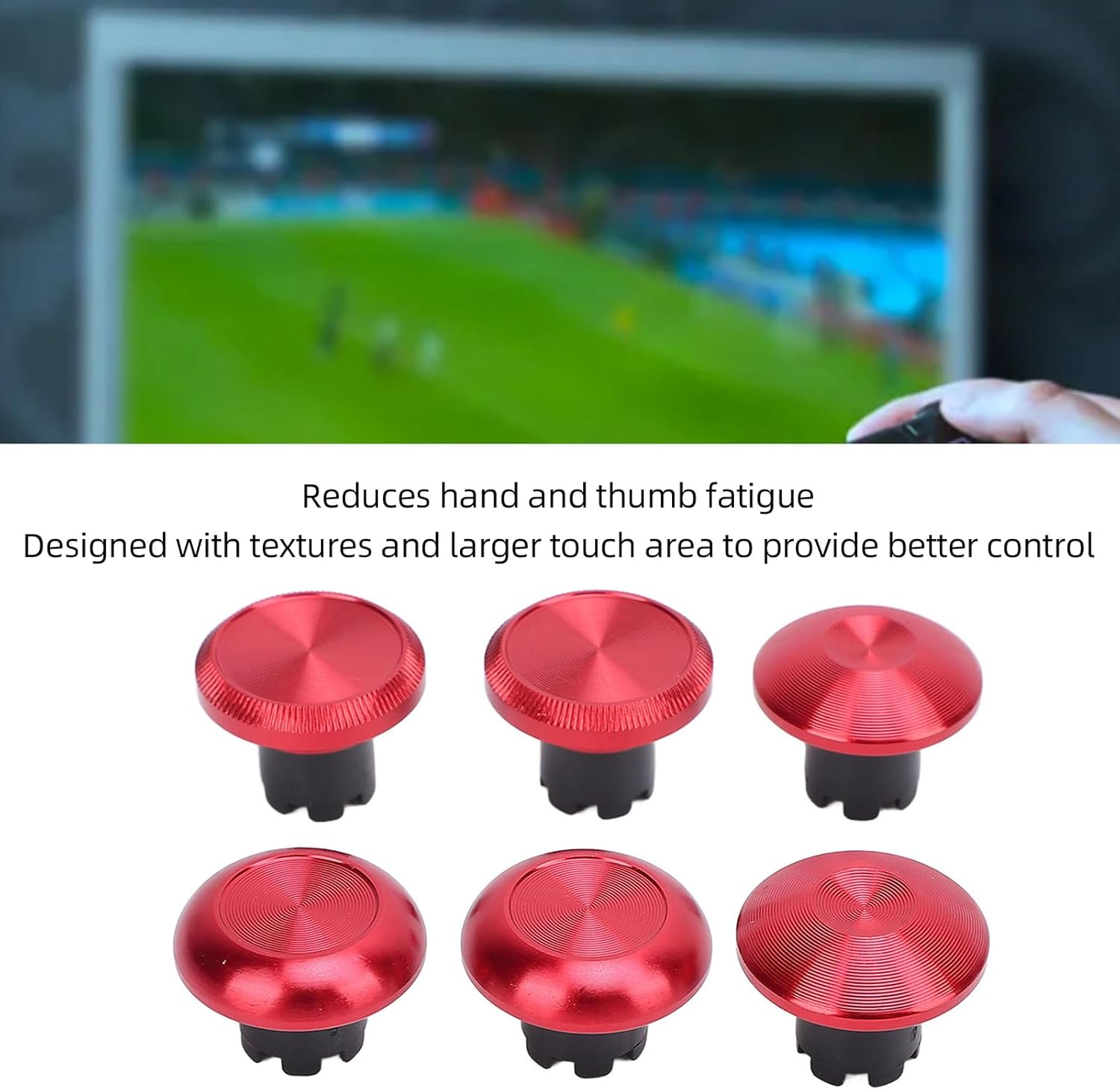 Replacement Thumbsticks for PS5 Edge, for PS5 Pro Elite, for PS4, for Switch Pro, for Xboxone, for Xboxseries, 6 X Thumbsticks Caps, 2 X Replacement Thumbsticks (Red) - Blue image number 2