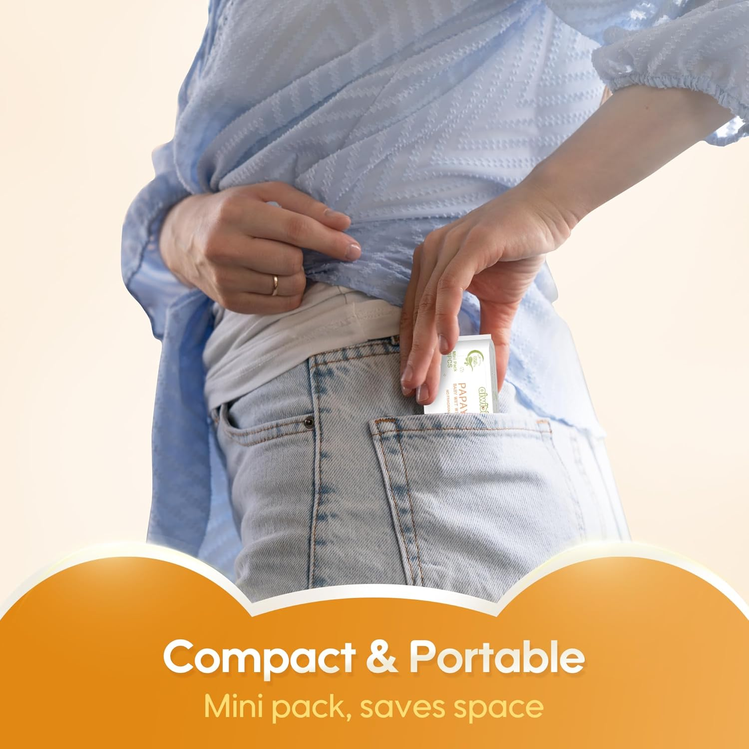 AIWIBI Travel Baby Wipes, Mini Baby Wet Wipes Travel Size, Portable Small Pack Baby Wipes, Unscented, over 99% Purified Water, Papaya Extract, Hypoallergenic, 640 Count (Packs of 80) image number 3