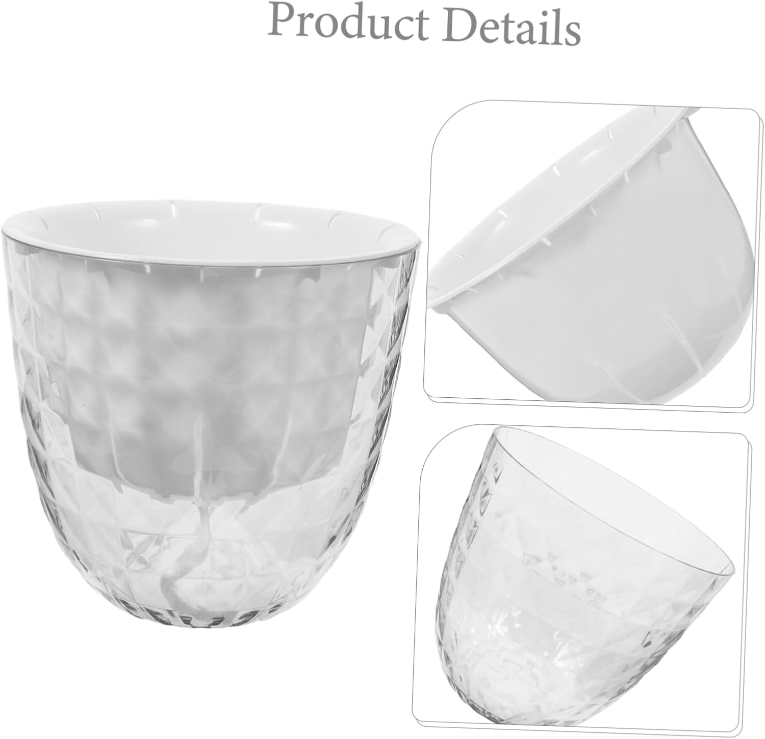 PAMINGONO 3Pcs Clear Self Watering Hydroponic for Indoor Plants Transparent Pots with Automatic Water Supply for Low-Maintenance Growth and Stylish Decor image number 5