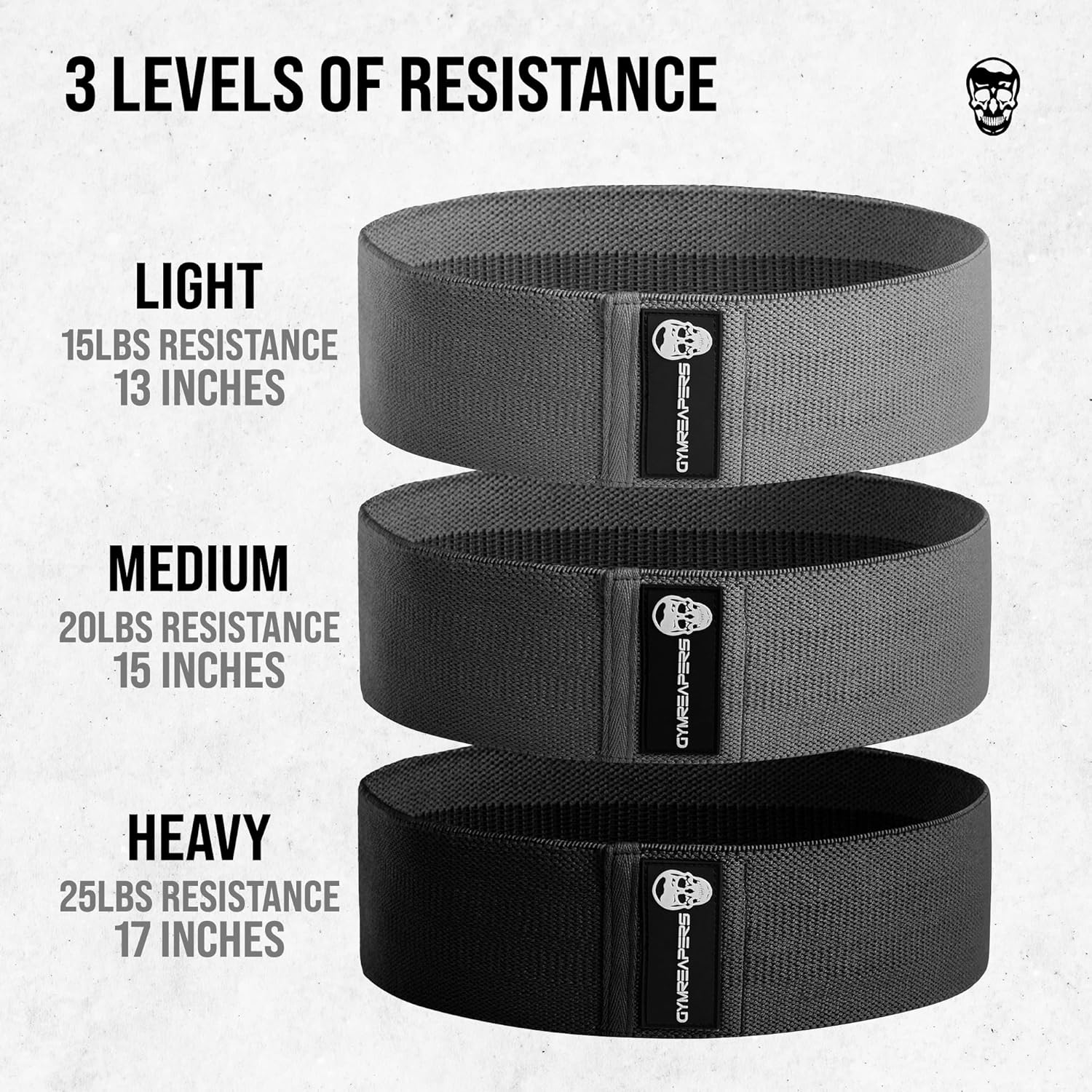 Hip Bands for Booty Workouts | Non Slip Fabric Band Set with 3 Levels - Resistance Bands for Legs & Hip - for Men & Women image number 5