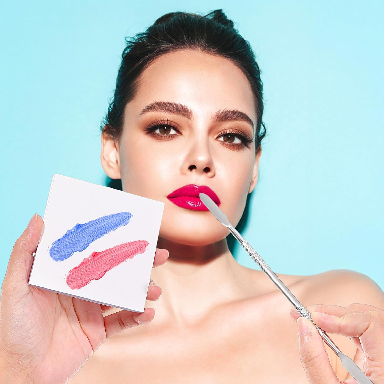 50 Sheets Disposable Nail Polish Palette Paper, Waterproof Nail Art Mixing Tool with Stainless Steel Stirring Rod Portable Gel Polish Palette for Makeup Nails Gel Mixing Home Salon image number 4