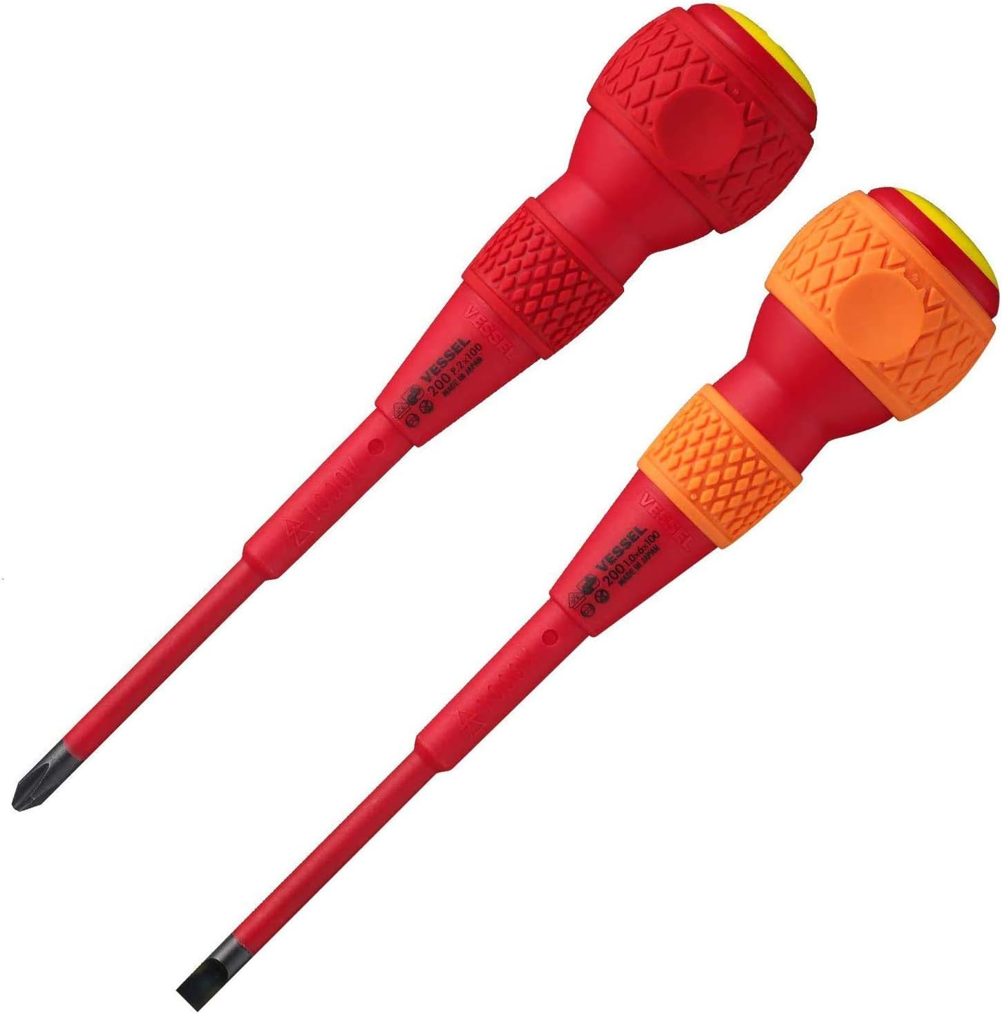 Vessel Ball Grip Insulated Screwdriver 2-Piece Set +2 X 100 / -6 X 100 202PS-1 image number 5