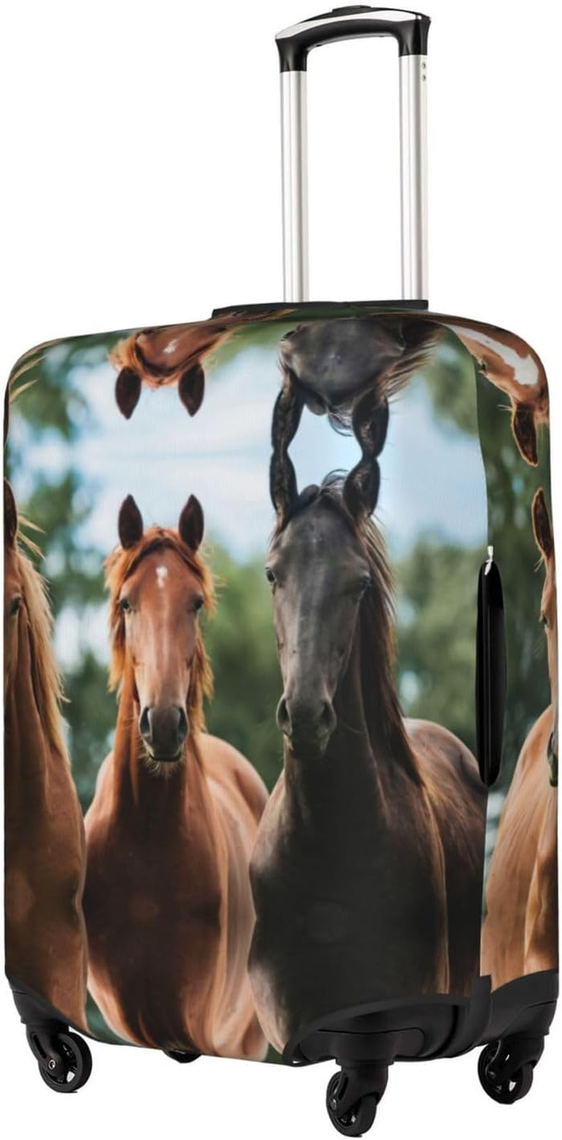 Odddot Animales Horses Print Travel Luggage Cover,Suitcase Protector Cover, Washable Baggage Covers,For 18-32 Inch Luggage, Animales Horses, Medium image number 1