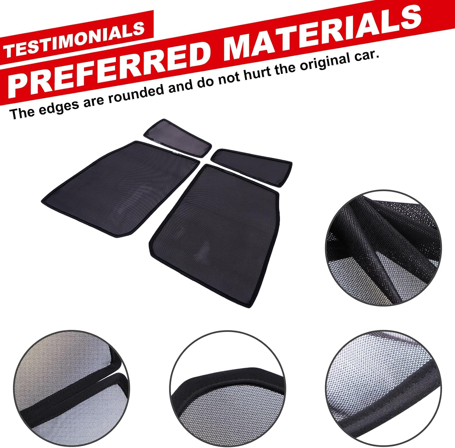 Yinaniutos Window Sun Shade Compatible with Toyota Land Cruiser Prado 250 2024 2025 | Windscreen Blind Mesh | Polyester (Rear Side Windows 4Pcs)