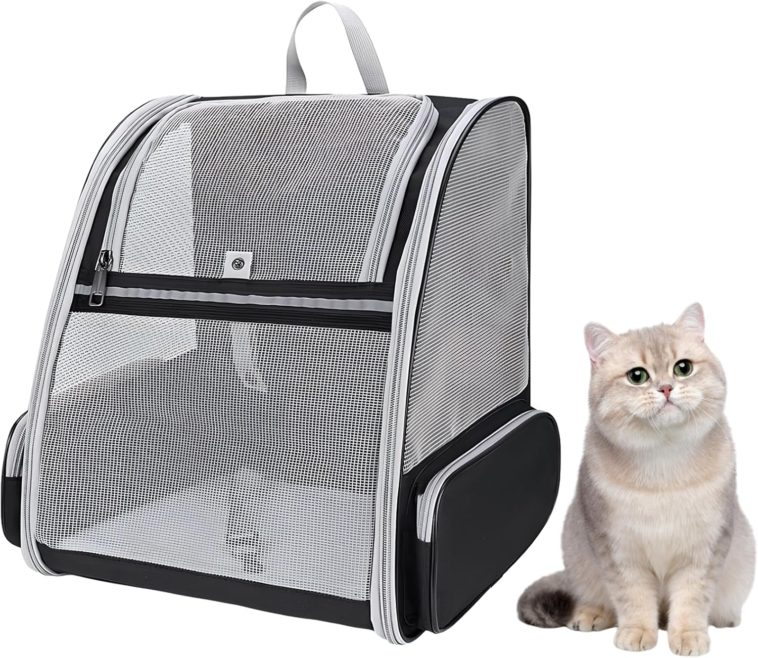 Cat Carrier Backpack, Pet Carrier Backpack for Small Pet Cat Dog Puppy Kitten, Dog Backpack Mesh Cat Bag Breathable Pet Carrier Bag for Hiking Travel Outdoor Walking image number 3