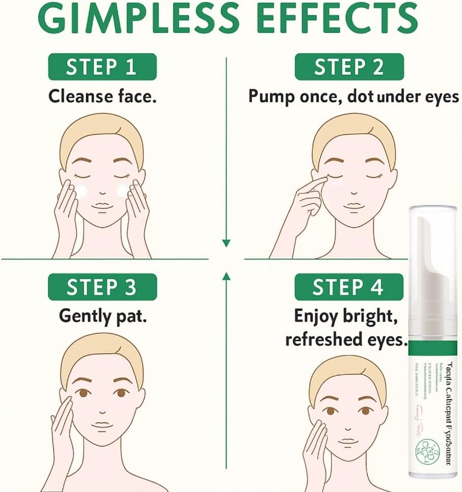 2PCS Vegan Collagen Eye Serum with Peptides & Hyaluronic Acid Improve Skin Elasticity, Reduce Fine Lines & Dark Circles Eye Care image number 3