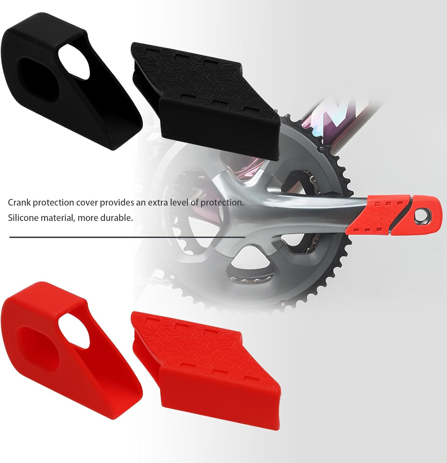 SING F LTD 2 Pair Bicycle Crank Cover MTB Protection Bicycle Sleeves Arm Boot Protector Dustproof Cover for Mountain Bike Red and Black image number 2