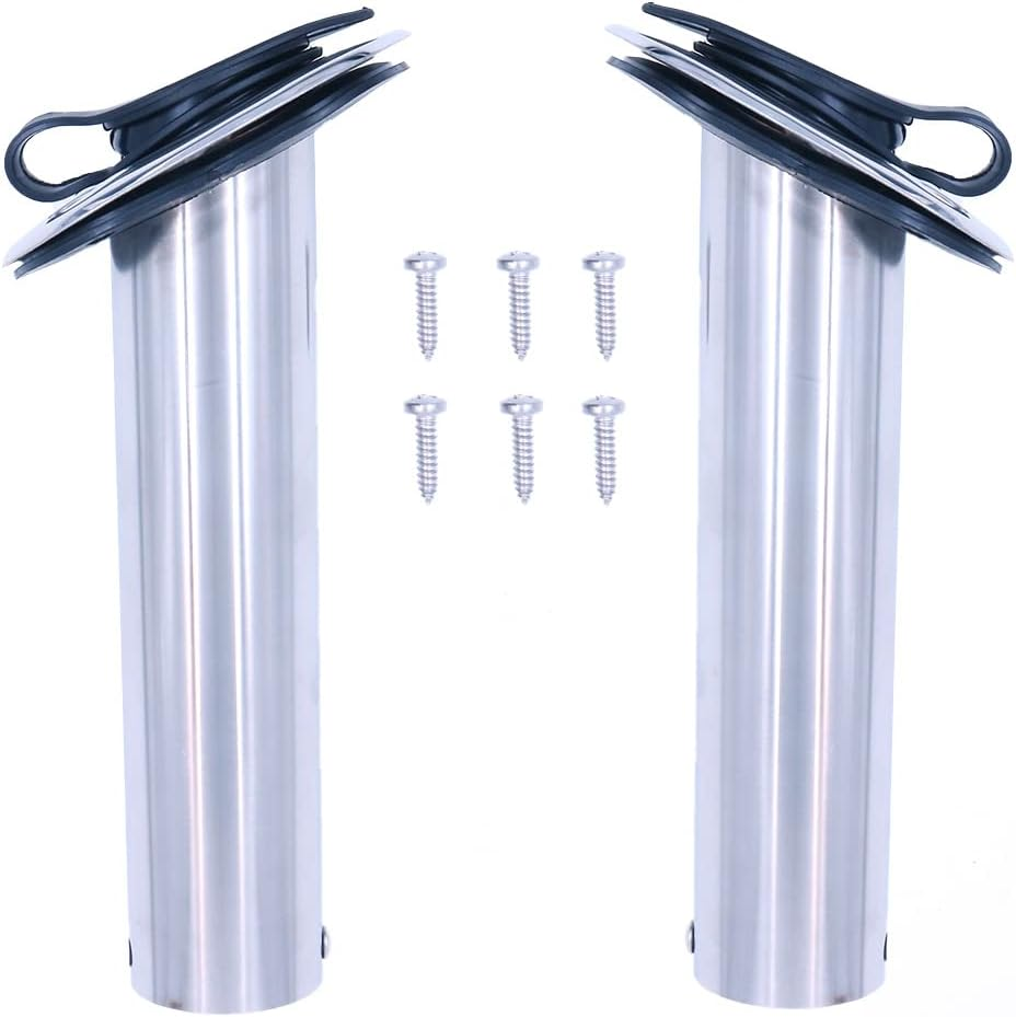 2X ZONADA Heavy Duty Stainless Steel 316 Fishing Rod Holders, Marine Grade, Flush Mount Fishing Rod Pole Holders, 30 Degree image number 3