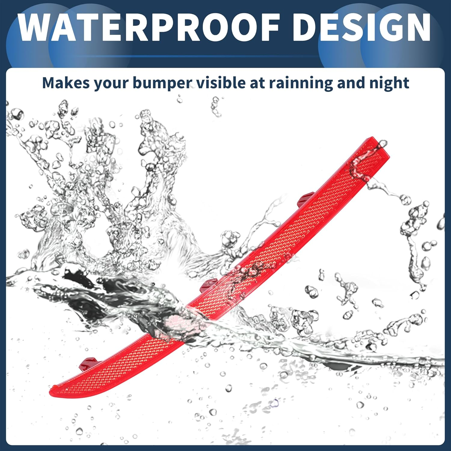 X AUTOHAUX Bumper Reflector Rear Left 11.22"X0.79" Bumper Reflector Side Marker No.5N0945105 for Volkswagen Tiguan 2010-2017 Plastic Red Durable image number 2