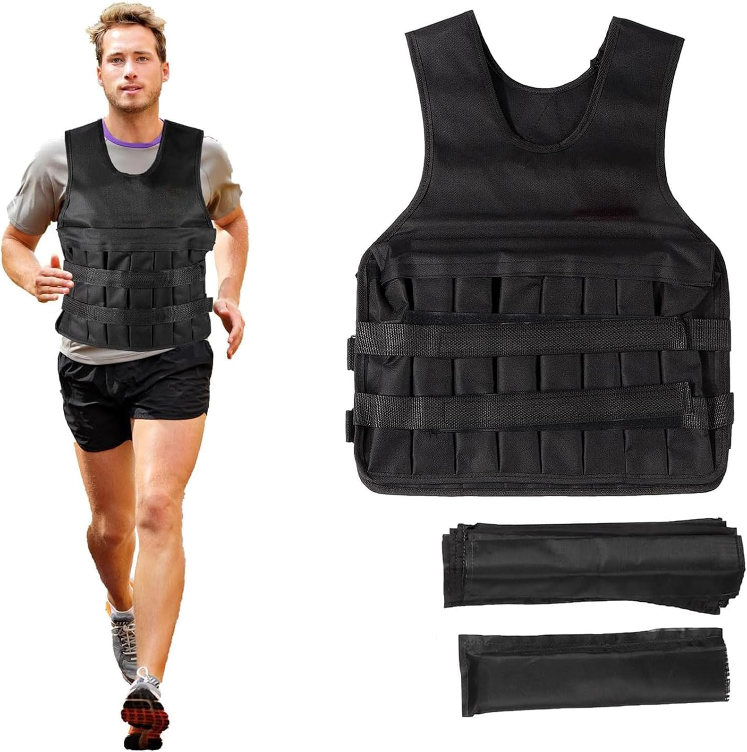 Adjustable Weighted Vest for Women Men 5Kg 8Kg 10Kg 15Kg 20Kg, Weight Workout Vest for Strength Training, Running, Fitness, Walking, Weight Loss, Training, Weightloss