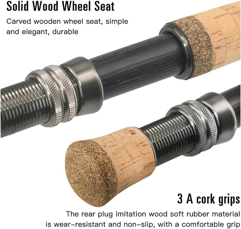 Carbon Fly Fishing Rod and Reel Combo Set 42 Pieces Kit Fly Fishing Gear Set Fly Fishing Rod and Reel Package Fly Fishing Starter Kit image number 1