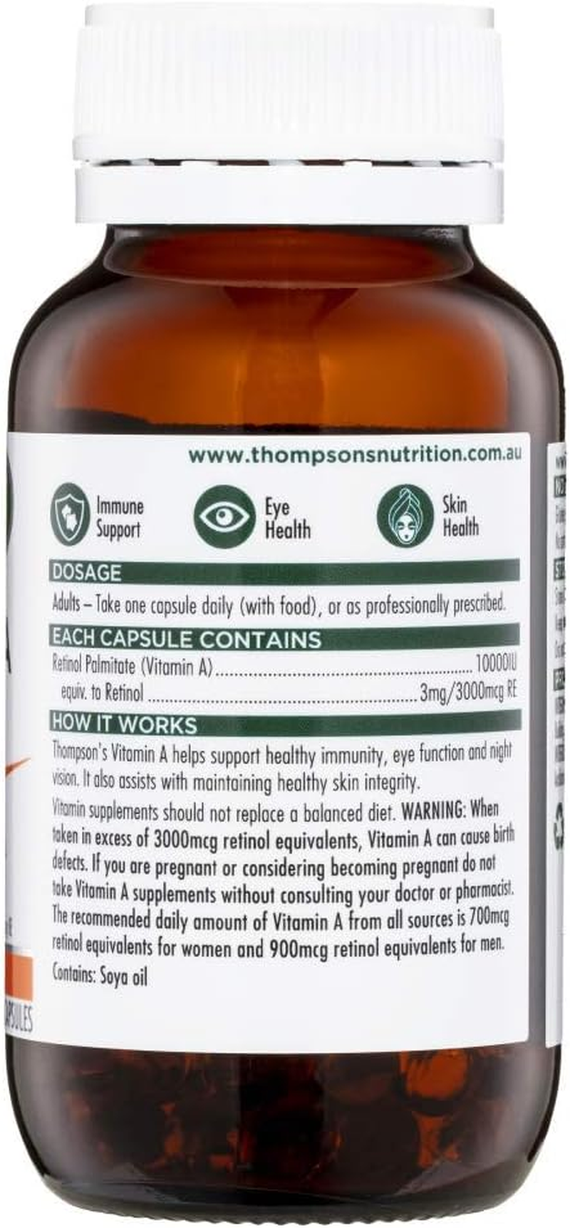 Thompson'S-Vitamin a 10000IU 150 Capsules image number 1
