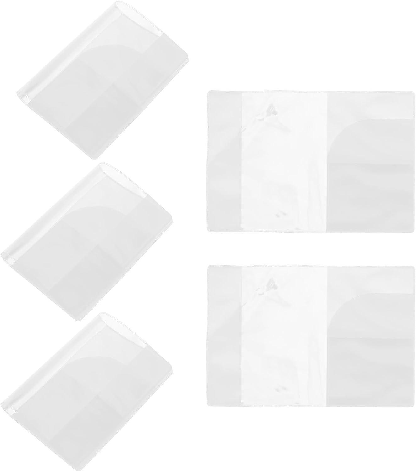 HOUDERCO 5Pcs Clear Passport Cover Travel Holder Document Organizer Lightweight Transparent Sleeves for Home and Business Trips image number 3