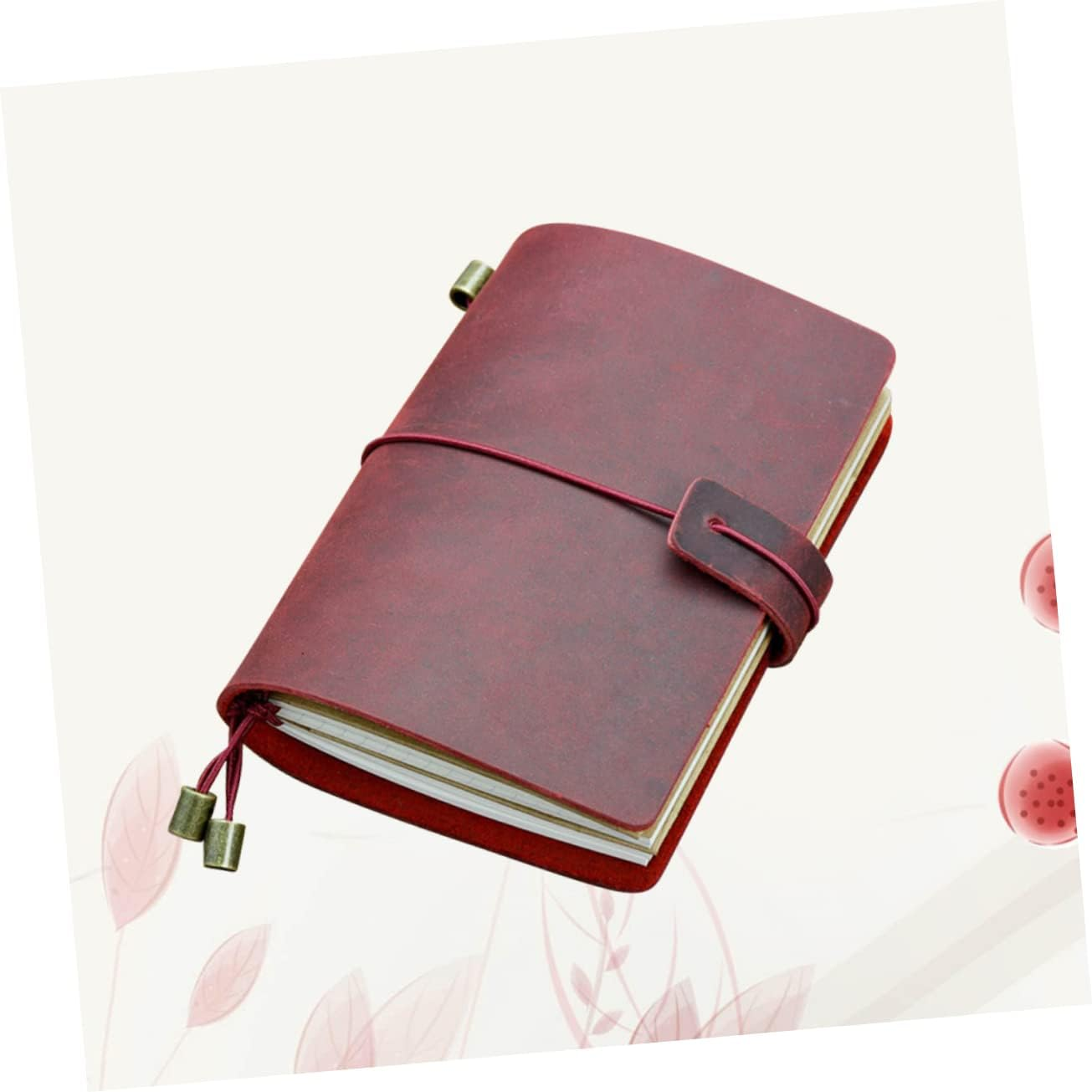 Operitacx Leather Notebook Passport Size 5.31X4.13In Travel Journal Diary Notepad with Lined Grid and Blank Pages Vintage Cowhide Cover for Writing and Sketching - Picture 1 image number 2