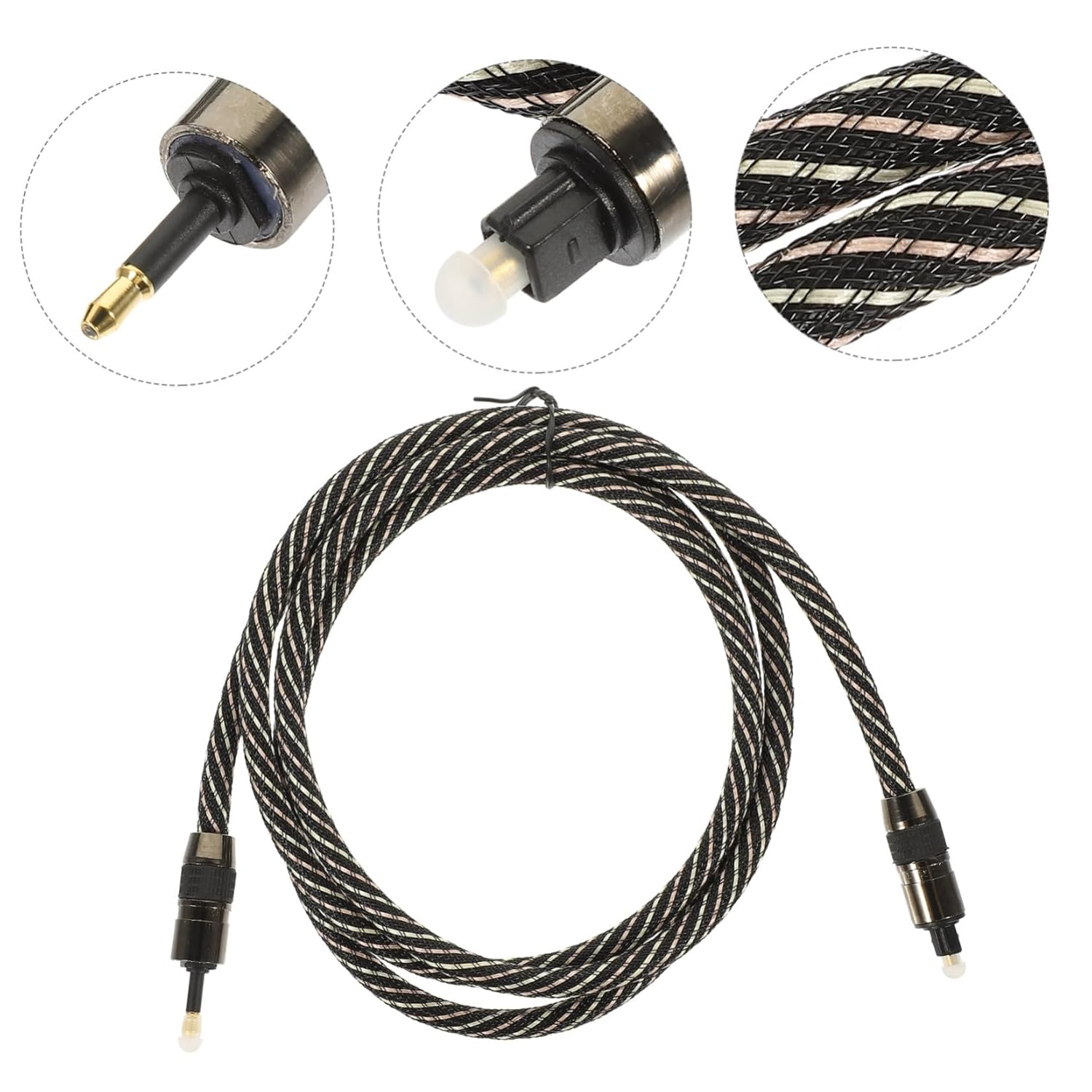 Operitacx Digital Optical Audio Cable 1.5 Meter, Optical Cable for Sound Bar and Tv, Spdif Fiber Optic Cord Compatible Game Console Home Theater Systems image number 4