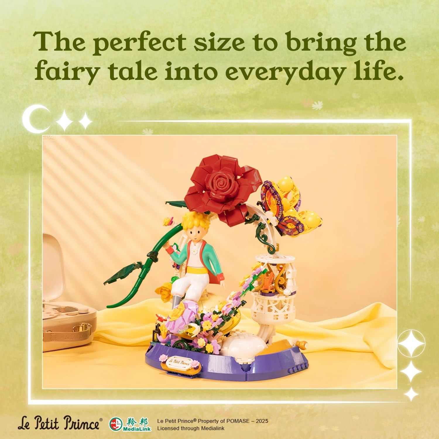 PANTASY the Little Prince Starry Garden Building Set, Floral Fantasy Diorama with Giant Rose & Butterfly, Creative Display Brick Model and Collectible Gift for Fans image number 3