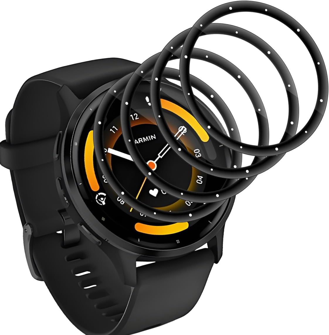 Yieehhow [4 Pieces] Screen Protector for Garmin Venu 3S 41 Mm Tempered Glass, Anti-Scratch/Hd PMMA Composite Screen Protector, 3D Curved Protective Film for Garmin Venu 3S 41 Mm - Protection A Bip 5 Unity 46 Mm image number 2