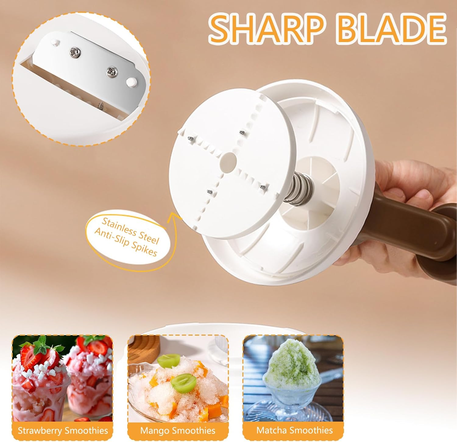 Manual Ice Shaver &ndash; High-Efficiency, No-Electric Ice Crusher & Snow Cone Maker with 2 Ice Trays, Ideal for Camping & Home Use image number 1