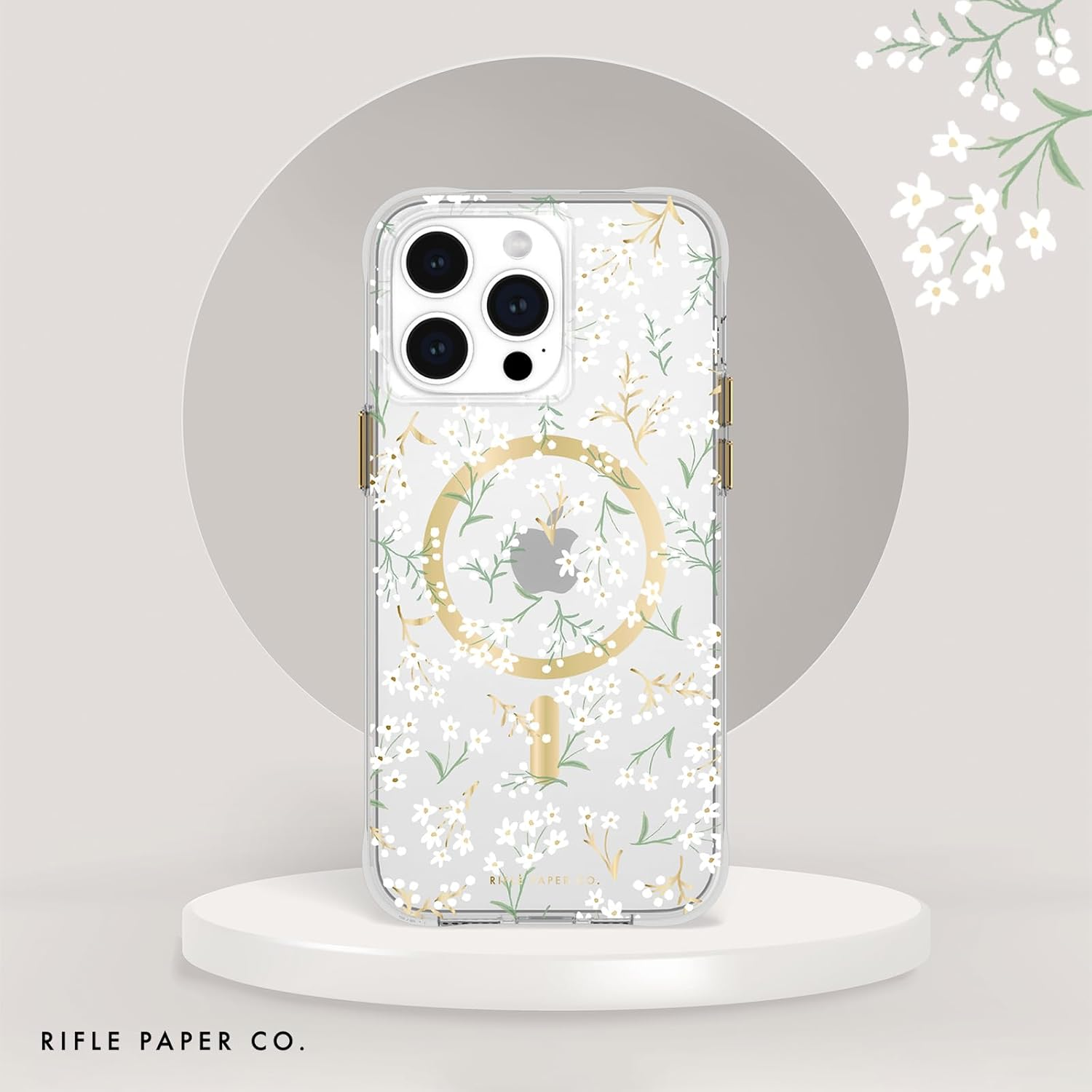 Rifle Paper Co. Iphone 15 Pro Max Case [Compatible with Magsafe] [12Ft Drop Protection] Cute Iphone Case 6.7" with Floral Pattern, Anti-Scratch Tech, Shockproof Material, Slim Fit - Petite Fleurs image number 5