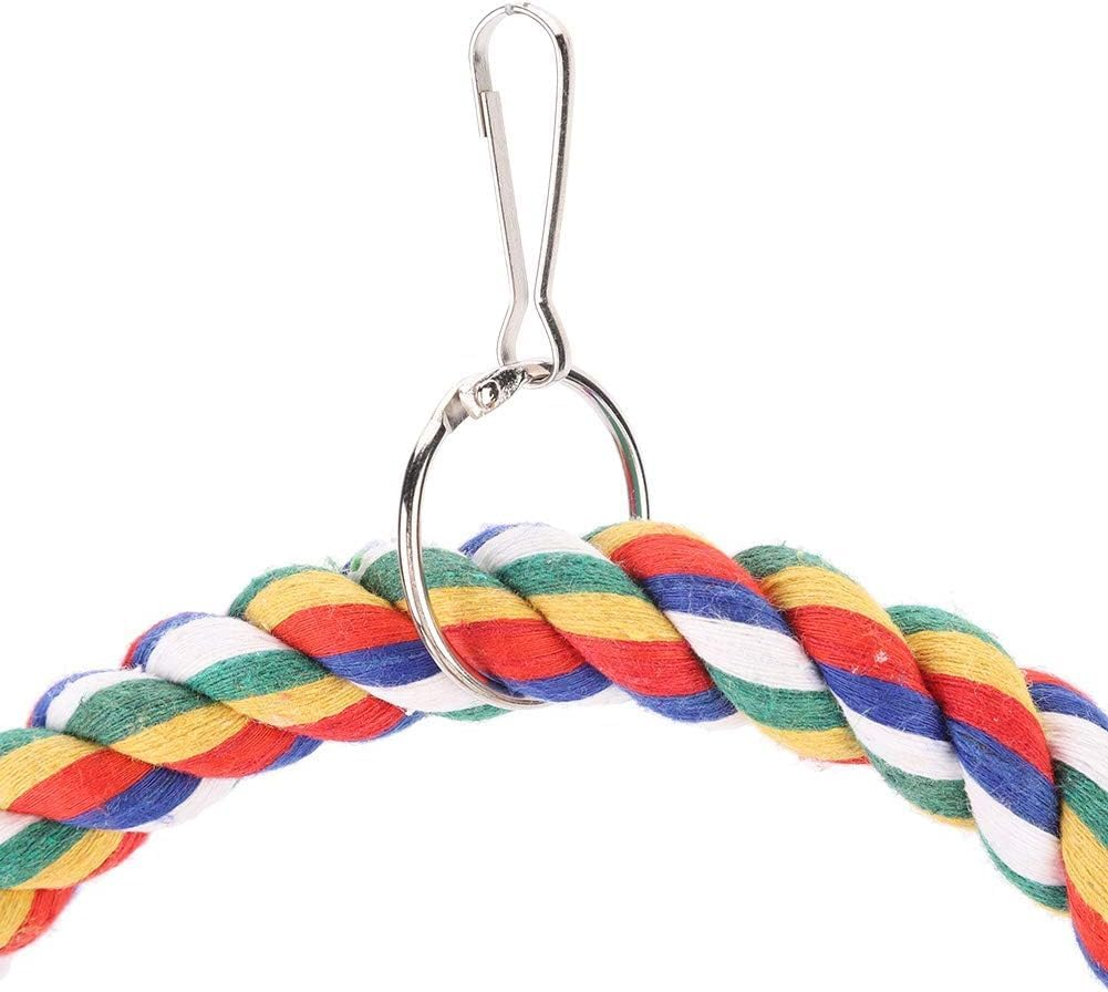 1Pcs round Climbing Ring for Birds - Colorful Cotton Rope Swing & Chewable Perch Toy for Parrots, Small Pets, Cage Enrichment and Exercise image number 3