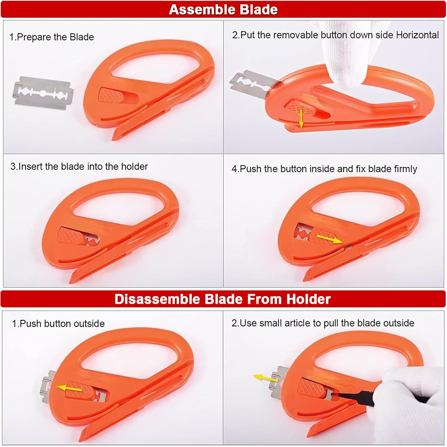 YQQZQ Sliding Gift Wrapping Paper Cutter,2Pack Sharp Paper Cutting with 6Pcs Stainless Blades for Christmas New Year Wedding Birthday Gift Wrapping Paper image number 3