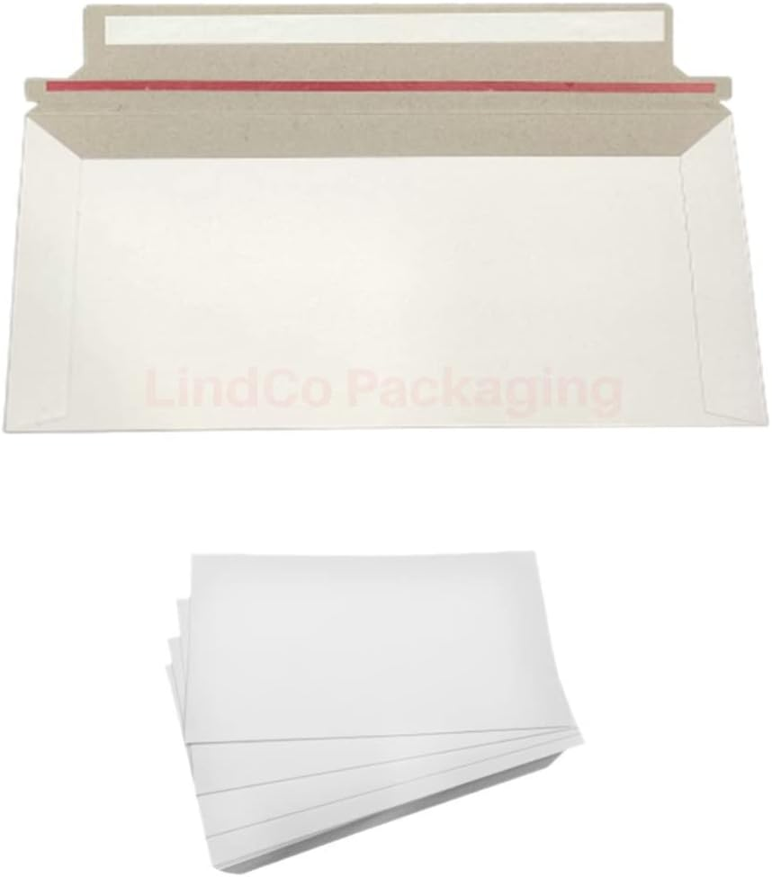 Cardboard Mailer Business Document Envelopes 01/C5 240X160Mm 300GSM (Pack of 50)