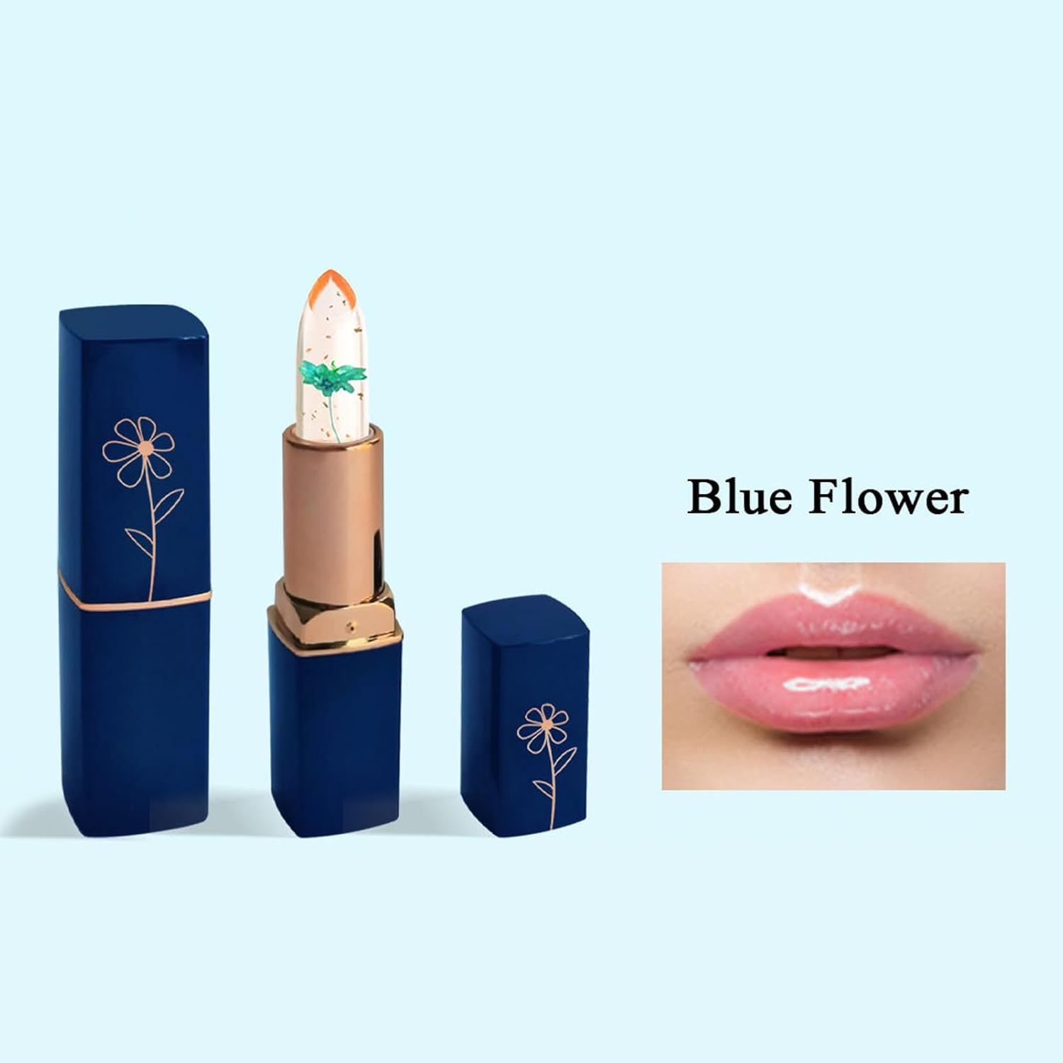 Roseflower 3 PCS Color Changing Lipstick, Lip Moisturizing Lip Care Lip Balm, Long Lasting, Waterproof, Nourishing, Non-Sticky, Great Lip Gloss Makeup for Women (Flower)