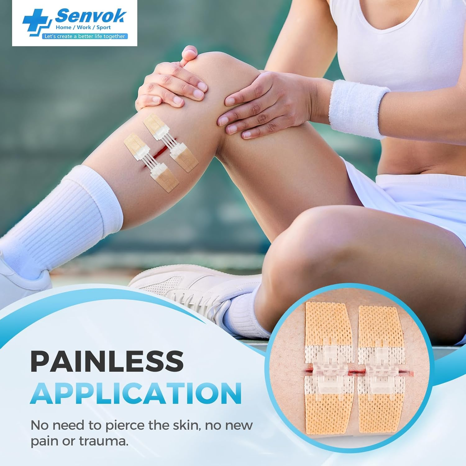 Emergency Wound Closure Device, Zip Stitch Sutures Bandaids Kit 2 Pcs- Repair Wounds without Stitches, Great for Outdoor Activities Such as Hiking, Exploring Wild Nature, Quick Clot image number 5