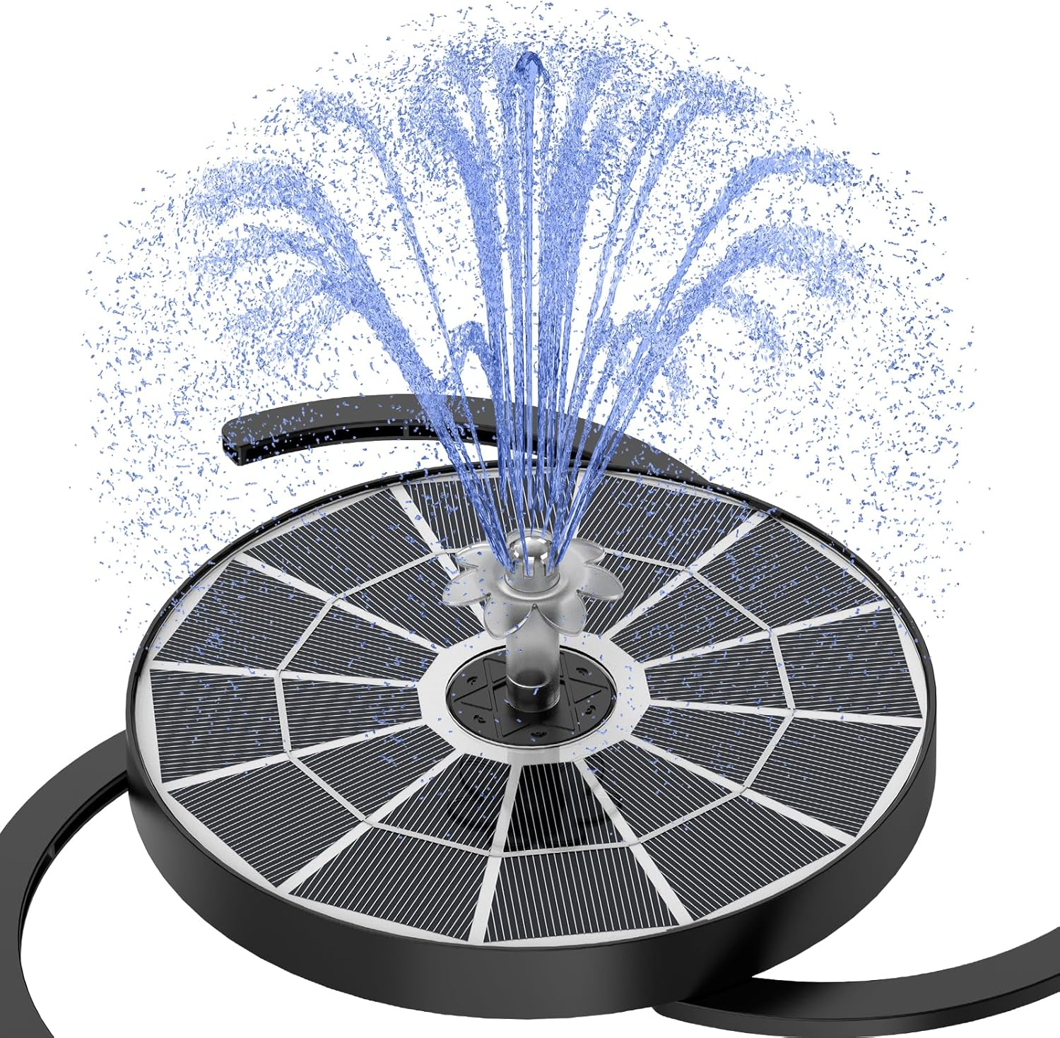 AISITIN 3.7W Solar Bird Bath Fountain Upgraded 6.3" Solar Glass Panel, Solar Powered Fountain Pump with Integrated Bracket & Storage for Bird Bath, Pond, Garden, Aquarium and Outdoor image number 5