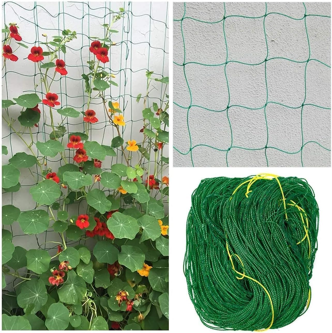 Trellis Netting for Climbing Plants, Heavy Duty Garden Vegetable Cucumber Grow Net, Outdoor Indoor Plants Trellis Net for Beans Tomatoes Green Peas Pumpkin Flowers (32.8 X 6.6 Ft) image number 4