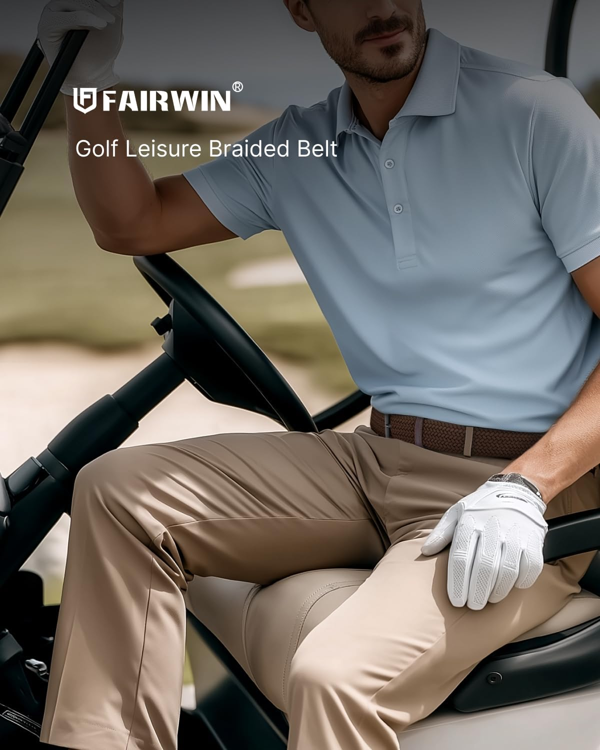 FAIRWIN Elastic Mens Belt Jeans 1 3/8" Casual Stretch Woven Golf Cloth Belt for Men Flexible Shorts Pants Stretchy Belts image number 3