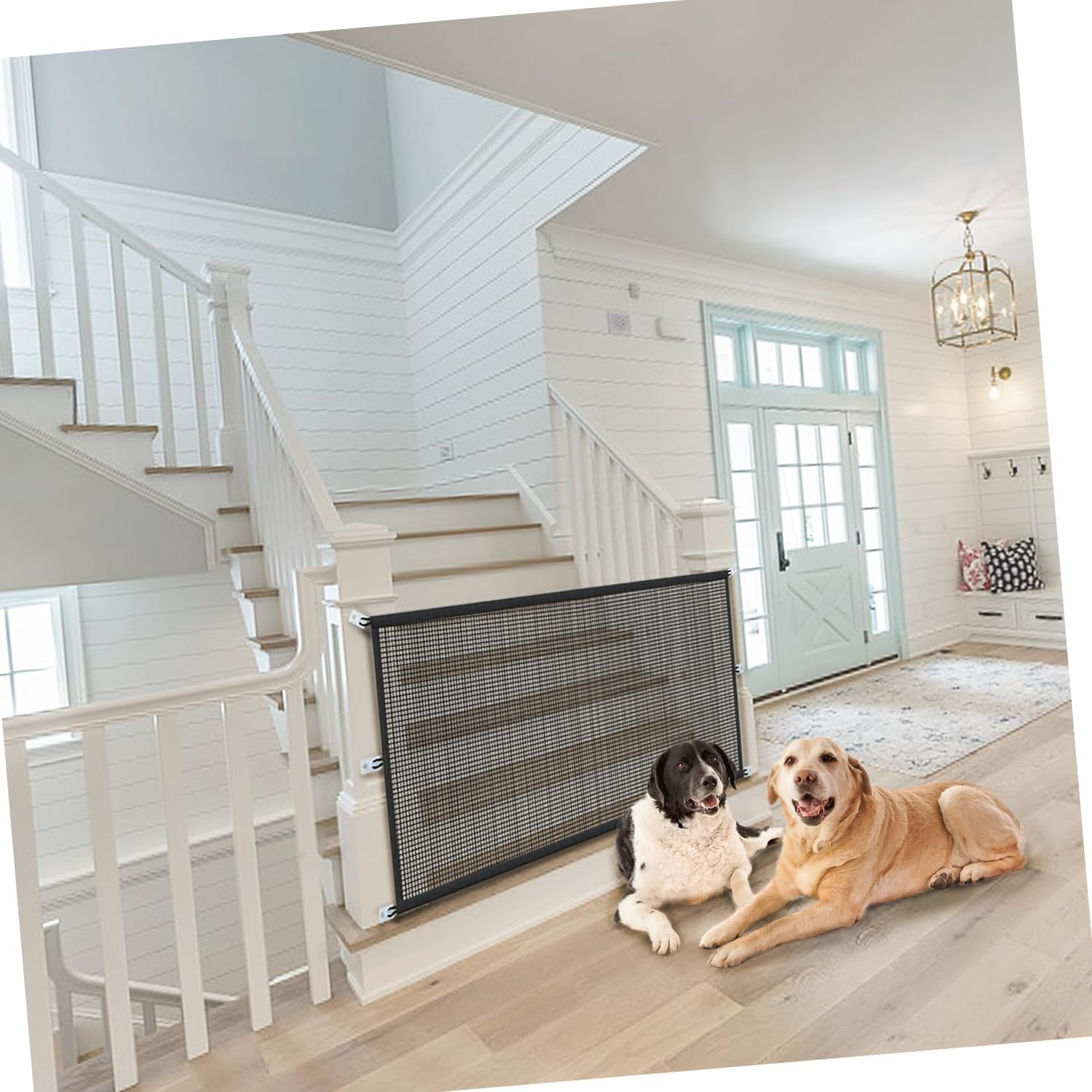 WEZCHUGHAOL Punch-Free Pet Gate for Puppies & Dogs - Adjustable No Drill Safety Barrier for Doorways, Stairs, Hallway - Indoor/Outdoor Portable Dog Fence (180Cm (71") X 72Cm (28")) image number 2