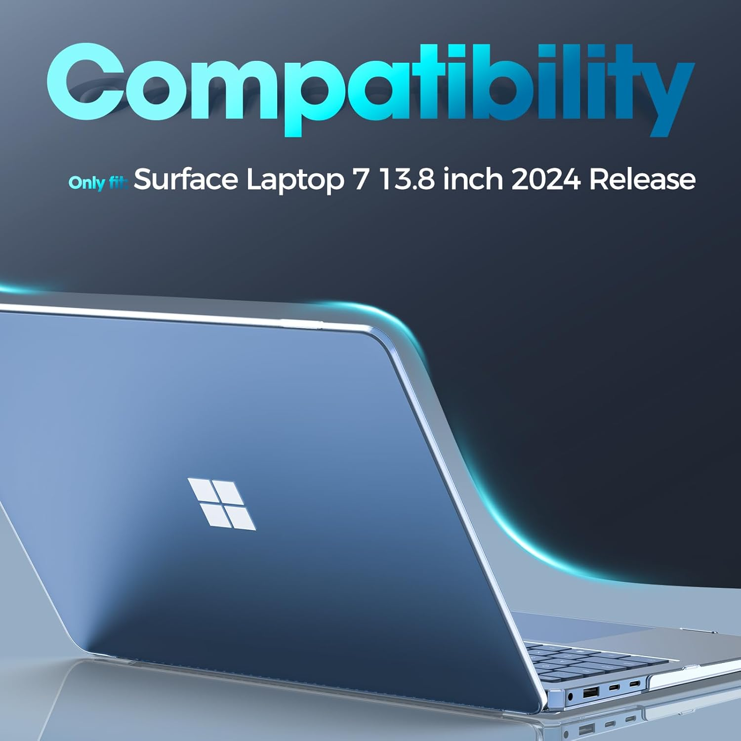 Procase Protective Case for 13.8 Inch Microsoft Surface Laptop 7, Hard Case Shell Cover for 2024 Surface Laptop 7Th Generation Durable and Lightweight Design -Crystal - Black image number 6