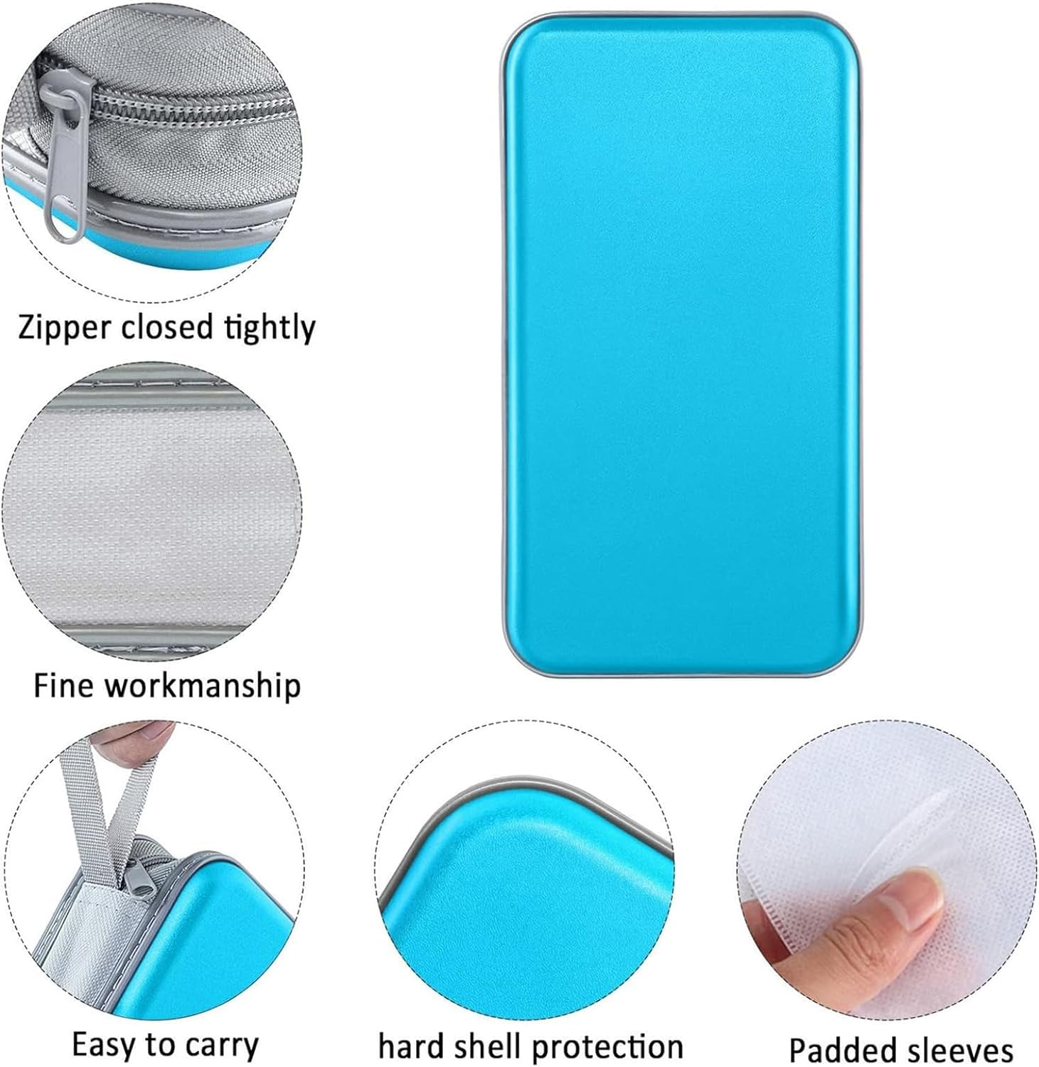 Portable CD Storage Case, 50-80 Capacity Car DVD Case, CD Case Holder Organizer for Vehicle, Travel, Office (Blue) image number 3