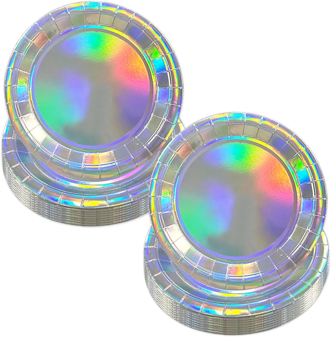 WELANE Disposable Paper Plates, 50 PCS Silver round Paper Plates for Parties, Weddings, Birthdays (7Inch) image number 3