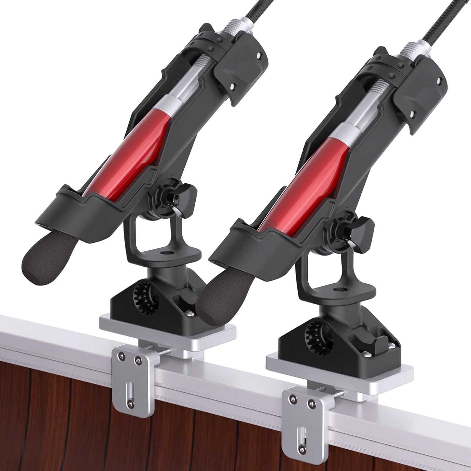 Hikeen Fishing Rod Holders for Boat, Fishing Boat Rod Holder with Combo Mount, 360 Degree Adjustable Fishing Pole Holders Fishing Rod Rack image number 1