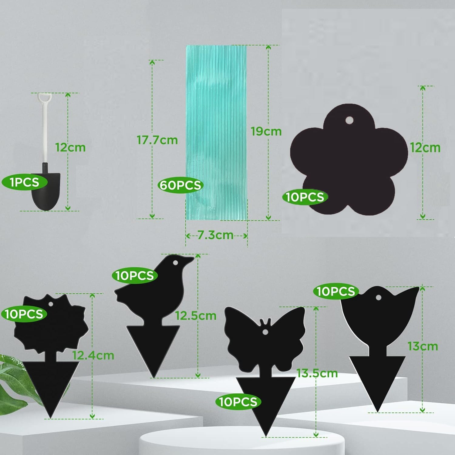 50 Pack Sticky Dual-Sided Gnat Traps,Fruit Fly Trap with Punch Hole,Fungus Gnat Non-Toxic and Odorless for Mosquitoes,Houseplant, Garden,With Twist Ties and Small Shovel (Black) image number 3