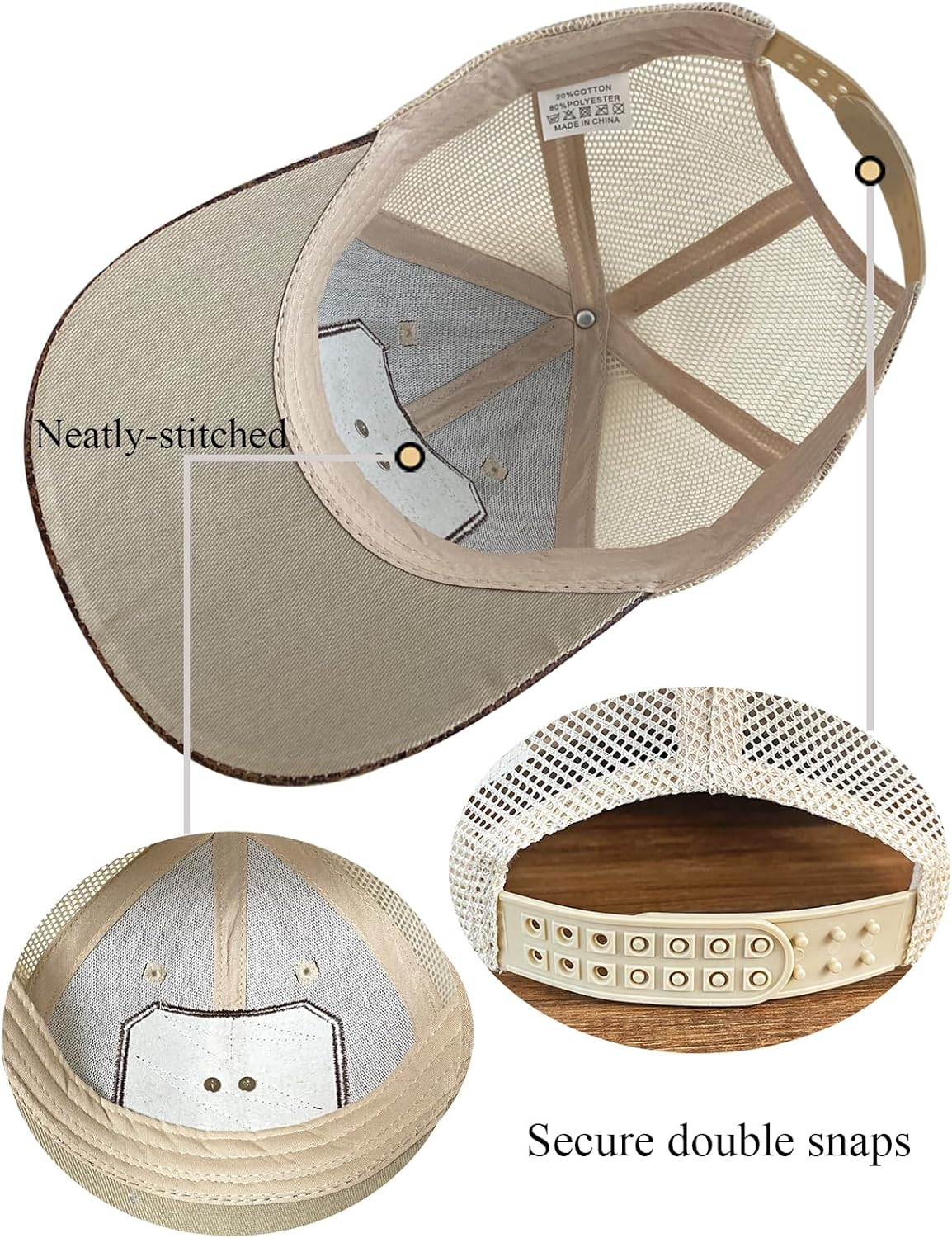 TOPACC Western Trucker Hat for Men Women Vintage Cowboy Country Hats Cute Baseball Cap for Western Outfit - A Beige image number 2